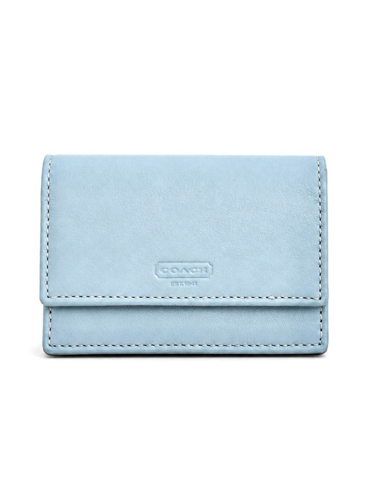 Coach Handbags - COACH Legacy Light Blue Compact Accordian Wallet NEW